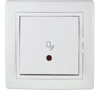 Кнопочный выключатель для звонка Aling-conel PRESTIGE с индикацией 10A 250V белый арт. 610I.00