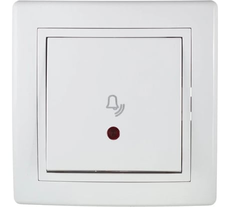 Кнопочный выключатель для звонка Aling-conel PRESTIGE с индикацией 10A 250V белый арт. 610I.00