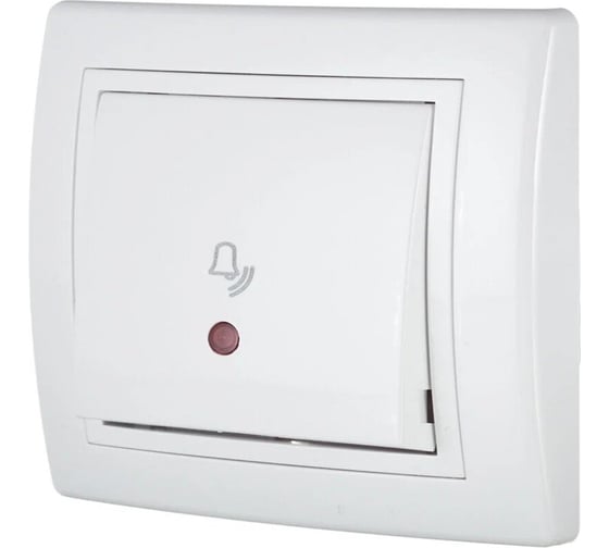Кнопочный выключатель для звонка Aling-conel PRESTIGE с индикацией 10A 250V белый арт. 610I.00