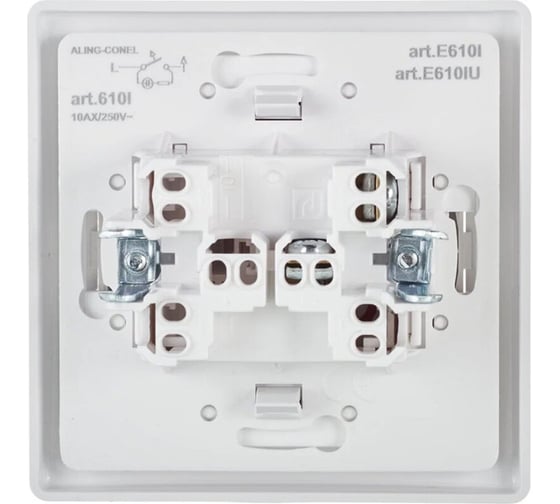Кнопочный выключатель для звонка Aling-conel PRESTIGE с индикацией 10A 250V белый арт. 610I.00