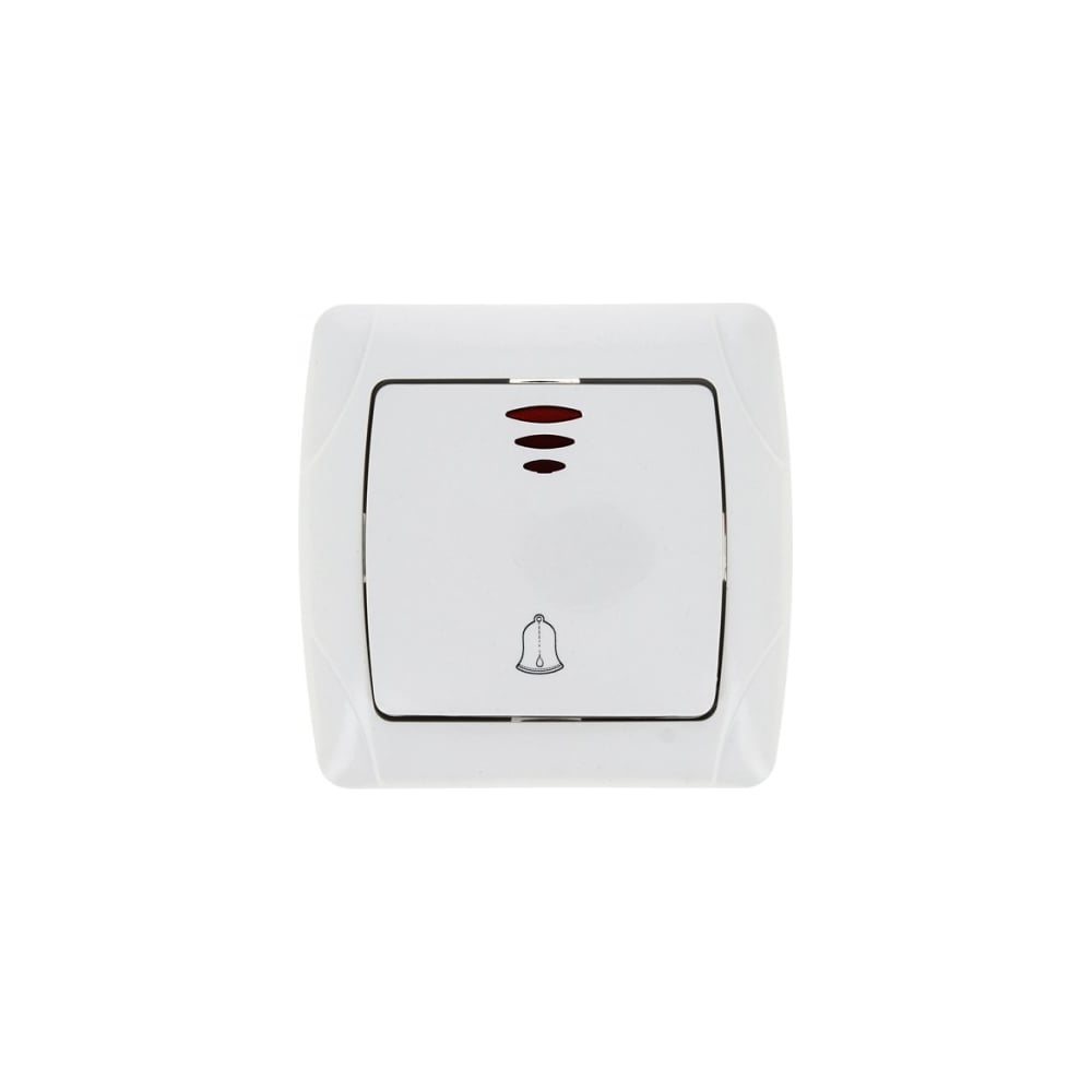 Кнопка звонка EKF Мадрид одноклавишный с индикатором 10А белый EIZ10 ...