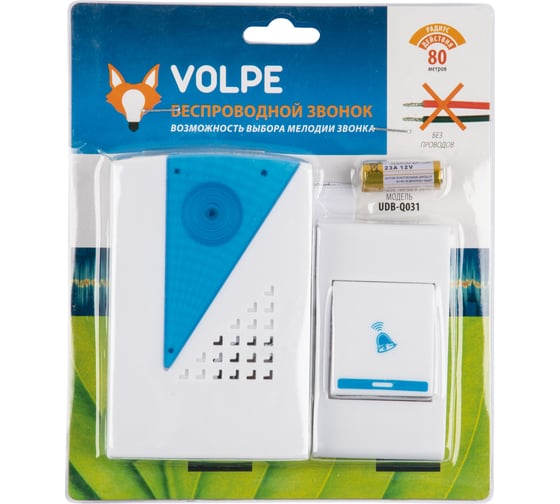 Беспроводной звонок Volpe udb-q031 w-r1t1-32s-100m-wh UL-00010593