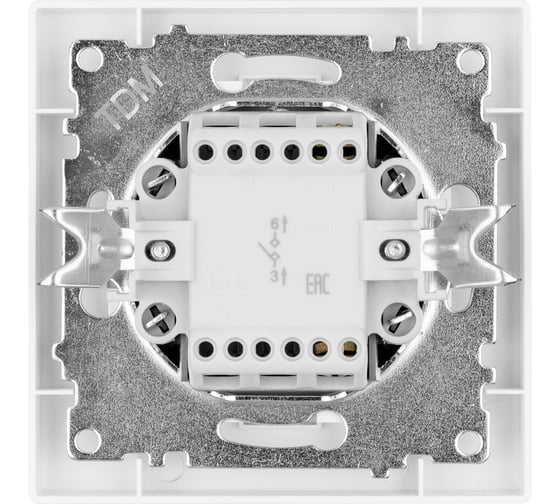 Кнопка звонка TDM ELECTRIC 6а, белая, "сенеж" SQ1816-0020