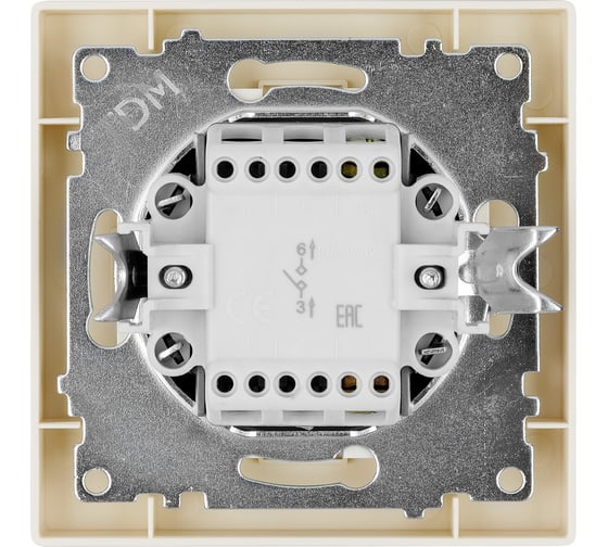 Кнопка звонка TDM ELECTRIC 6а, слоновая кость, "сенеж" SQ1816-0120