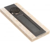 Интерьерная кнопка звонка Zamel, прямоугольная, нержавеющая сталь/бежевый, искусственный камень, 50 В PDK-250/1