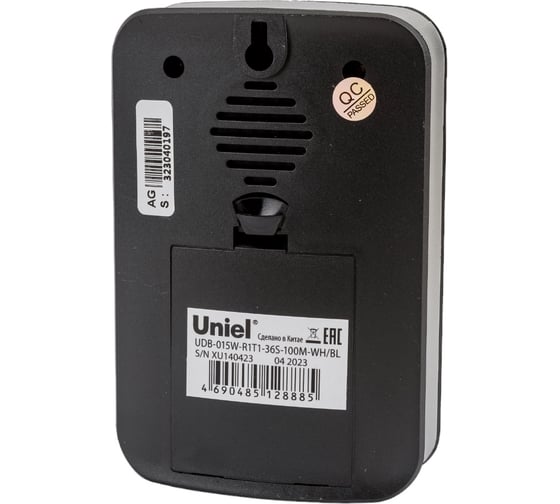 Беспроводной звонок Uniel UDB-015W-R1T1-36S-100M-WH/BL 36 мелодий UL-00006434
