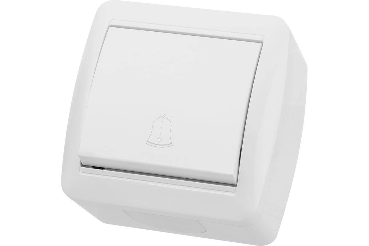 Кнопка звонковая TDM открытой установки IP44 6А белая "Селигер" SQ1818 ...