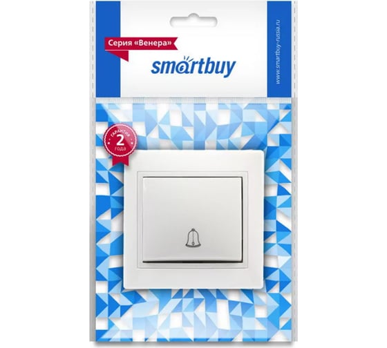 Кнопка звонка Smartbuy Венера 10А, белая SBE-01w-10-B1-0