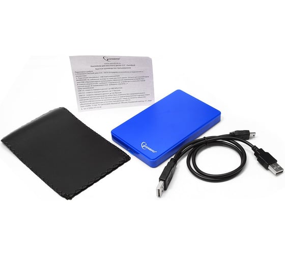 Внешний корпус Gembird USB 2.0 для 2.5" HDD/SSD, порт mini USB, SATA III, пластик, синий, EE2-U2S-40P-B