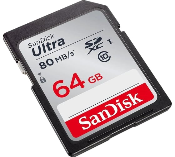Карта памяти Sandisk SDXC 64 Gb Class 10 Ultra UHSI 80MB/s adapter Б0029652