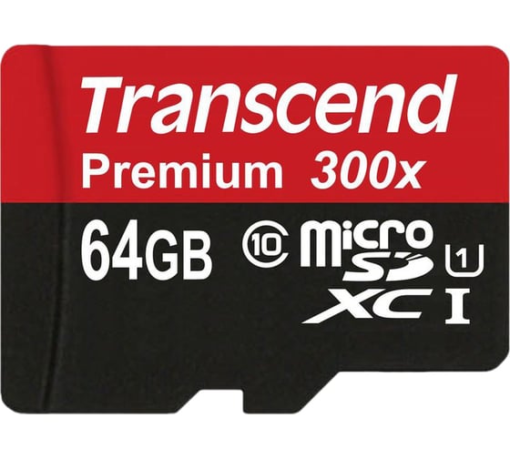 Карта памяти Transcend Micro SDXC 64 Gb Class 10 UHS1 adapter Б0004939