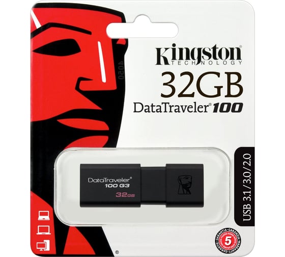 Флэш-диск Kingston DataTraveler 100G3 32 Gb USB 3.0 Б0005171