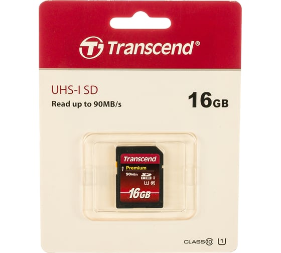 Карта памяти Transcend SDHC 16 Gb Class 10 Premium UHSI adapter Б0005176