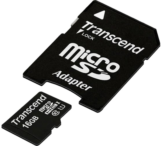 Карта памяти Transcend Micro SDHC 16 Gb Class 10 UHS1 adapter Б0005178
