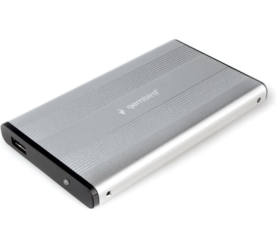 Внешний корпус Gembird USB 2.0 для 2.5" HDD/SSD, порт USB, SATA III, металл, серебристый, коробка, EE2-U2S-5-S