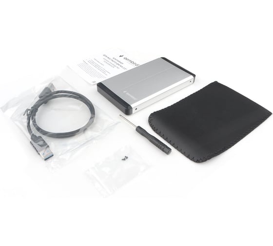 Внешний корпус Gembird USB 3.0 для 2.5" HDD/SSD, порт USB, SATA III, металл, серебристый, коробка EE2-U3S-2-S