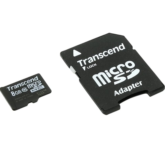 Карта памяти Transcend Micro SDHC 8 Gb Class 10 adapter C0042221