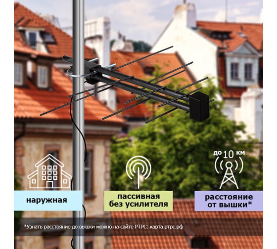 наружная ТB антенна для цифрового телевидения REXANT DVB-T2 модель RX-421 пакет 34-0421