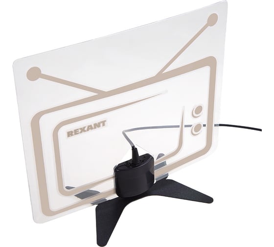 Антенна комнатная REXANT активная, для цифрового телевидения, DVB-T2, Ag-717 34-0717 1