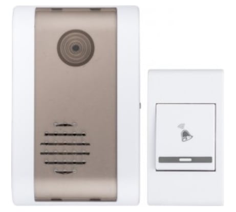 Беспроводной звонок EKF на батарейках 003 бело-серый 36 мелодий 2х1.5В АA дистанция 80м. Basic DBB-A-003