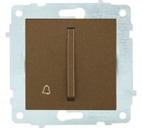Механизм 1-клавишного выключателя Ovivo узкая клавиша, кнопка звонка, мокка, 610-000219-207