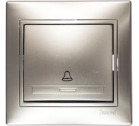 Кнопка звонка Lezard MIRA серый металлик, со вставкой 701-1010-103