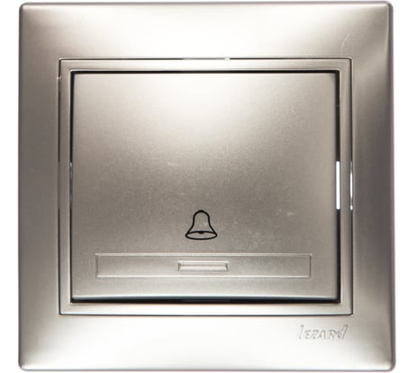 Кнопка звонка Lezard MIRA серый металлик, со вставкой 701-1010-103