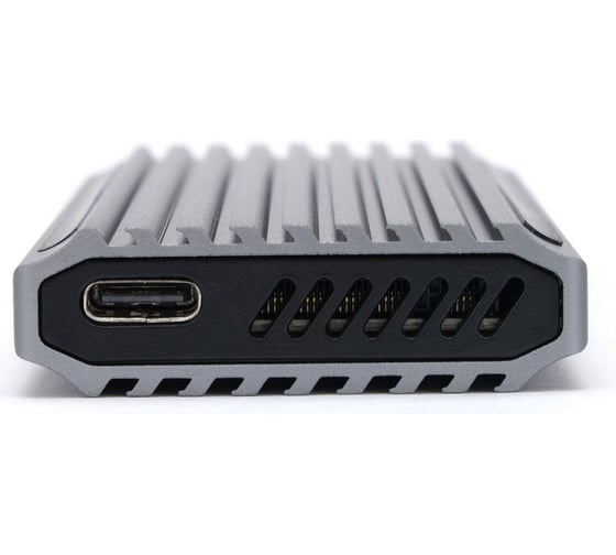 Внешний корпус Gembird USB 3.1 для M2 SATA, порт Type-С, RGB подсветка, металл, серебристый, EEM2-SATA-3