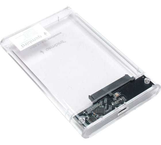 Внешний корпус Gembird USB 3.0 для 2.5" HDD/SSD, порт Type-С, SATA III, пластик, прозрачный, EE2-U3S-7