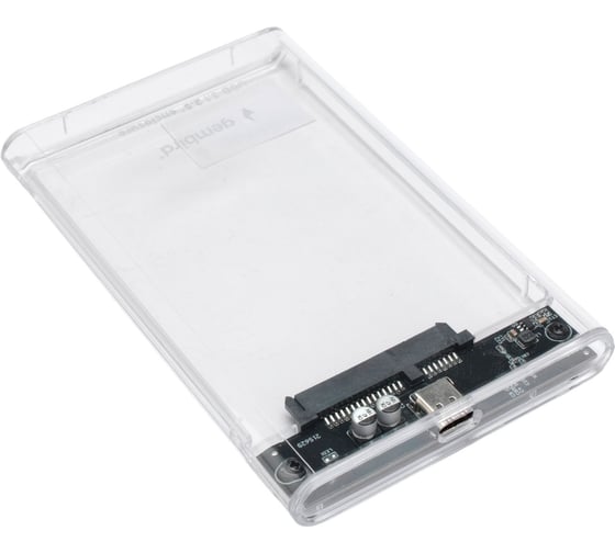 Внешний корпус Gembird USB 3.0 для 2.5" HDD/SSD, порт Type-С, SATA III, пластик, прозрачный, EE2-U3S-7