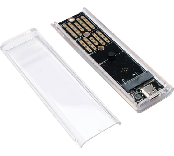 Внешний корпус Gembird USB 3.1 для M2 NVME, порт Type-С, пластик, прозрачный, EEM2-NVME-2