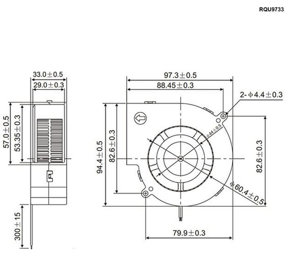 Вентилятор-улитка Pro Legend 95.5x97x33 мм, 2000 об.мин., 5 В PL2641