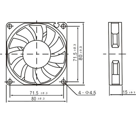 Осевой вентилятор Pro Legend 80x80x15 мм, 2440 об.мин., 12 В PL2674