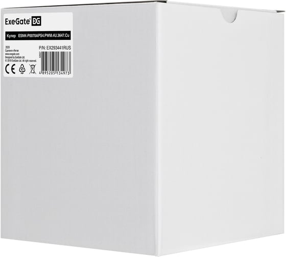 Кулер ExeGate ESNK-P0070APS4.PWM.4U.3647.Cu Al+Cu, 4U, 5 тепл. трубок, LGA3647, Narrow, TDP 205W, PWM, 1900-3800RPM, 2 ball bearing, 4pin, 44db, 660г, на винтах, 293441
