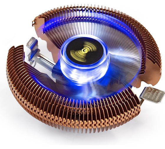Кулер ExeGate Wizard EE91-Cu.BLUE Al+Cu, LGA775 1150 1151 1155 1156 1200 1700 AM2 AM2+ AM3 AM3+ AM4 AM5 FM1 FM2 754 939 940, TDP 80W, Fan 90mm, 2200RPM, Hydro be 286153 1