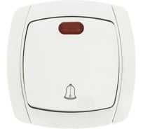 Кнопка звонка с индикатором EKF Париж 10А, белый, Simple, SQ ESZ10-126-10