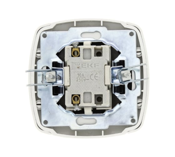 Кнопка звонка с индикатором EKF Париж 10А, белый, Simple, SQ ESZ10-126-10