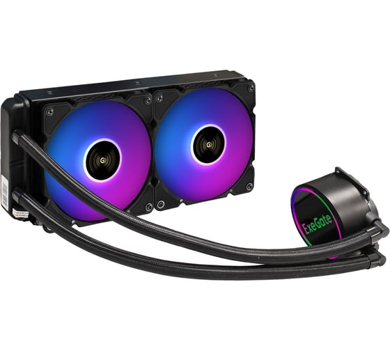 Комплект водяного охлаждения ExeGate BlackWater-240.PWM.ARGB 3 PIN 5V ADDRESSABLE RGB LGA2066 2011 1366 1150 1151 1155 1156 1200 1700 AM4 FM1 FM2 FM2+ AM2 AM2+ AM3 AM3+, 293458 1
