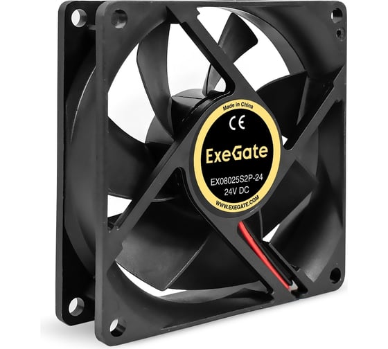 Вентилятор ExeGate 24B DC EX08025S2P-24 80x80x25 мм, Sleeve bearing подшипник скольжения, 2pin, 2800RPM, 28dBA 295206 1