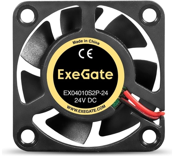 Вентилятор ExeGate 24В DC EX04010S2P-24 40x40x10 мм, Sleeve bearing подшипник скольжения, 2pin, 7500RPM, 35.5dBA 295201