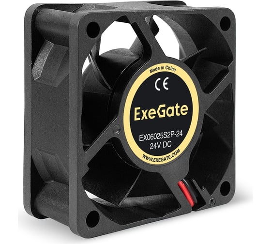 Вентилятор ExeGate 24В DC EX06025S2P-24 60x60x25 мм, Sleeve bearing подшипник скольжения, 2pin, 5000RPM, 34.5dBA 295204 1