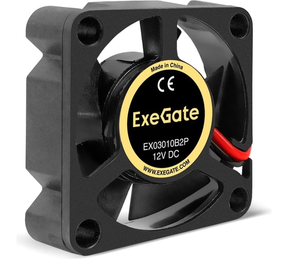 Вентилятор ExeGate EX03010B2P 12В DC, 30x30x10 мм, 2-Ball двойной шарикоподшипник, 2pin, 10500RPM, 29,5dBA 295215