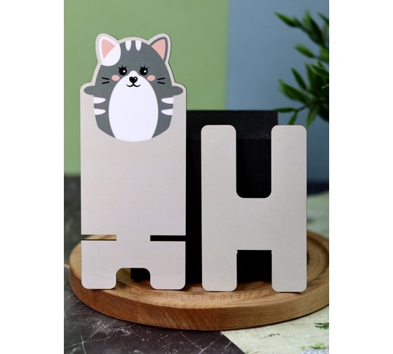 Подставка под телефон/планшет iLikeGift «Cat», grey 16038