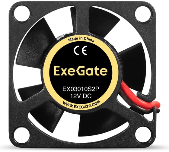 Вентилятор ExeGate EX03010S2P 12В DC, 30x30x10 мм, Sleeve bearing подшипник скольжения, 2pin, 10000RPM, 28,5dBA 295214