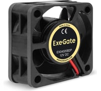 Вентилятор ExeGate EX04020B2P 12В DC, 40x40x20 мм, 2-Ball двойной шарикоподшипник, 2pin, 7000RPM, 30dBA 295219