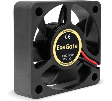 Вентилятор ExeGate EX05015B2P 12В DC, 50x50x15 мм, 2-Ball двойной шарикоподшипник, 2pin, 6000RPM, 33dBA 295222