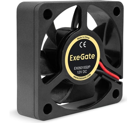 Вентилятор ExeGate EX05015S2P 12В DC, 50x50x15 мм, Sleeve bearing подшипник скольжения, 2pin, 5500RPM, 30dBA 295221