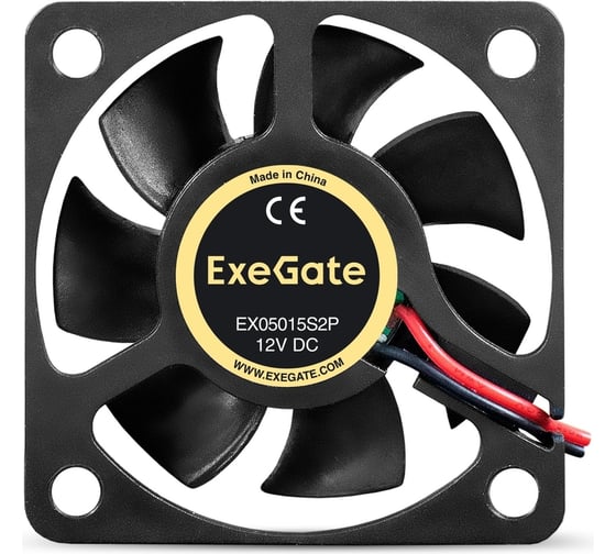 Вентилятор ExeGate EX05015S2P 12В DC, 50x50x15 мм, Sleeve bearing подшипник скольжения, 2pin, 5500RPM, 30dBA 295221