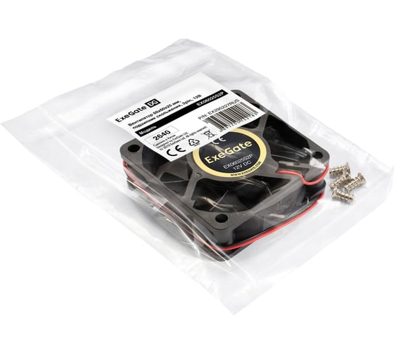 Вентилятор ExeGate EX06025S2P 12В DC, 60x60x25 мм, Sleeve bearing подшипник скольжения, 2pin, 3500RPM, 24dBA 295227