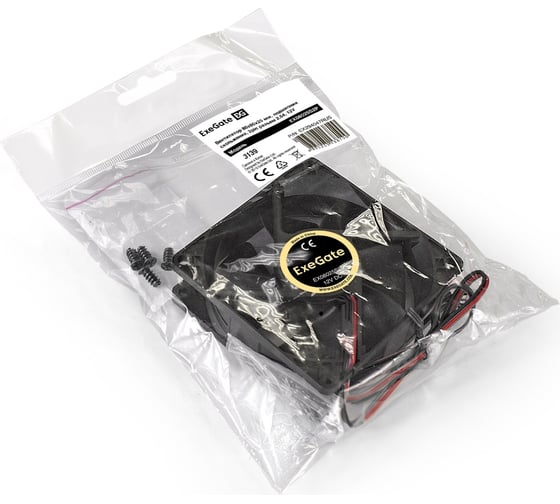 Вентилятор ExeGate EX08025S2P 12В DC, 80x80x25 мм, Sleeve bearing подшипник скольжения, 2pin разъем 2.54, 2200RPM, 22.5dBA 294047